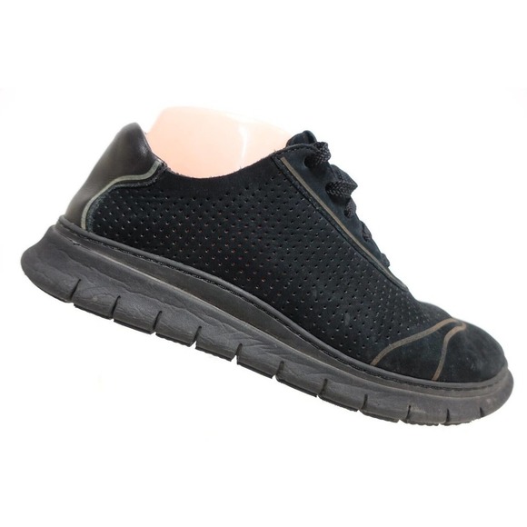 VIONIC Riley Black Sz 7.5 Women Nubuck Sneakers Lace-Up - Picture 1 of 10